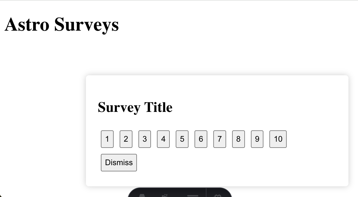 Custom survey UI