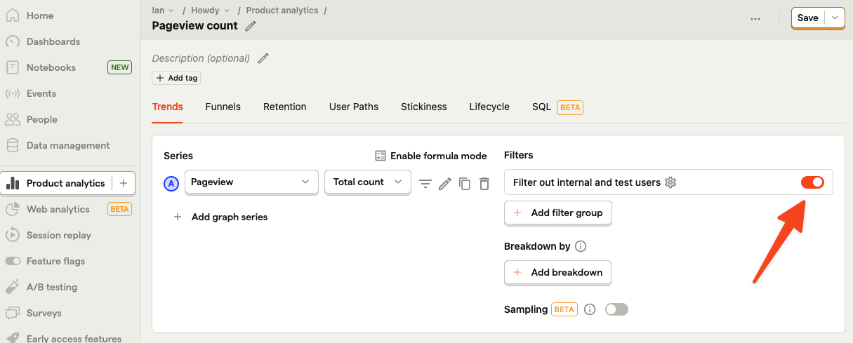 Filter Internal Users Step 3